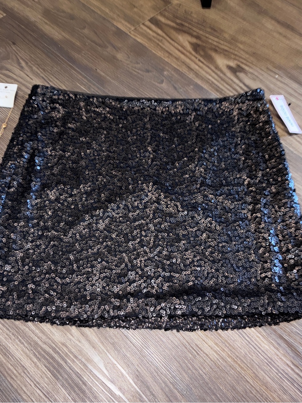Bisou Bisou black sequin mini skirt